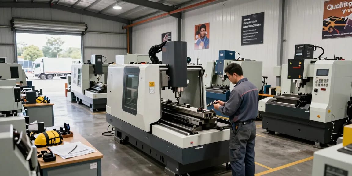 Used machines showcased in an industrial warehouse setting, highlighting Gebrauchtmaschinen expertise and quality assessment.
