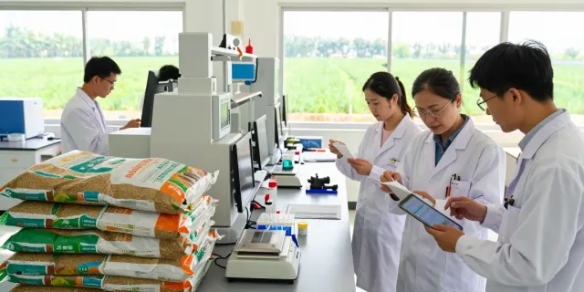 High-quality ROKOK88 livestock feed being tested in a modern lab for optimal nutrition.