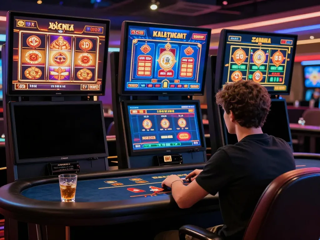 Engaging online casino experience with FC88 interface and player in a stylish gaming setup.