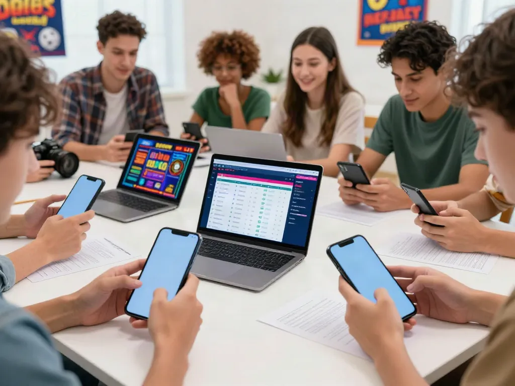Players engaging with https://ta88.network/ betting apps in a vibrant setting with sports and casino elements.