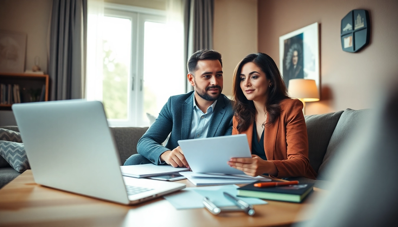 Hausverkauf bei Scheidung: Couple discussing sale options in a bright living room.