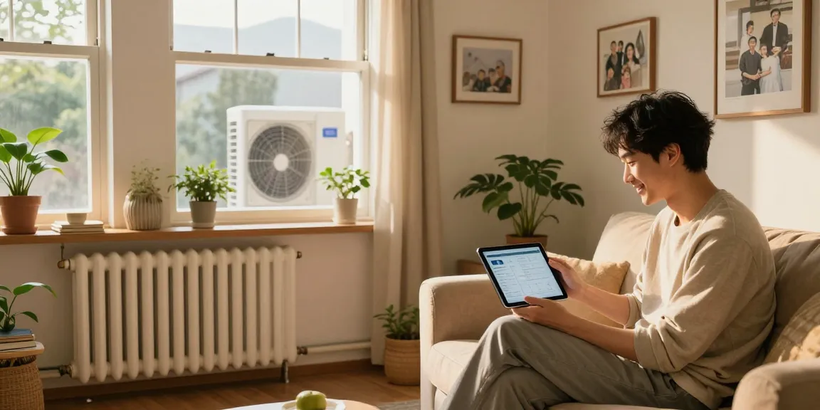 Homeowner reviewing heating efficiency with a wärmepumpe im altbau in a charming old building.