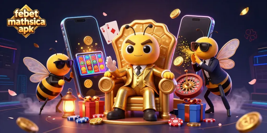 Experience the thrill of gambling with febet mathsica apk in this vibrant 3D casino scene.