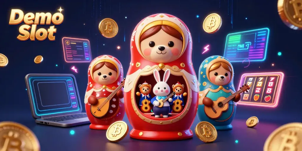 Spin the reels in the colorful Demo Slot scene with bears and a musical rabbit