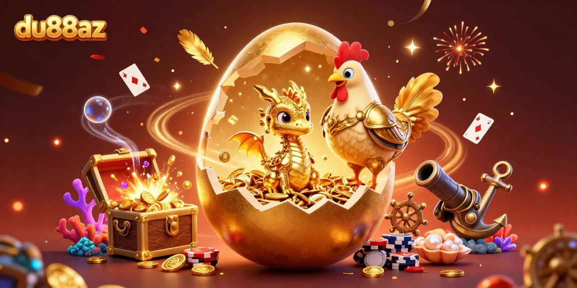 Join the adventure at du88az with a stunning illustration of a golden dragon and treasure!