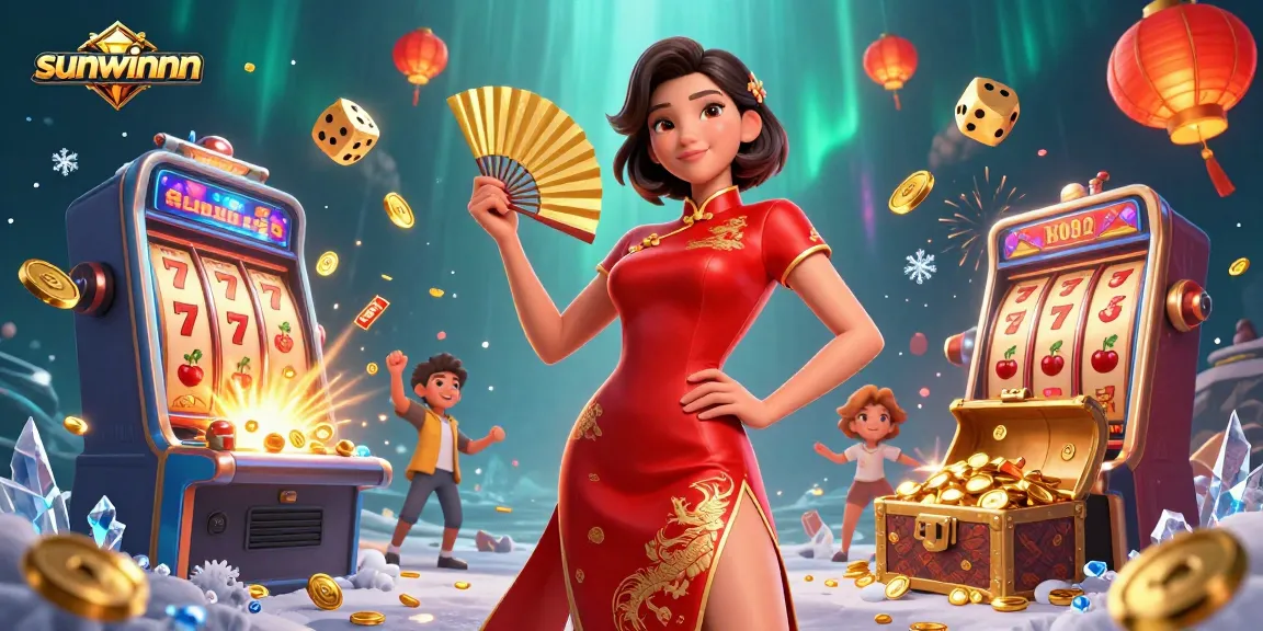 Experience sunwinnnn jackpot thrills with vibrant casino elements in an enchanting scene.
