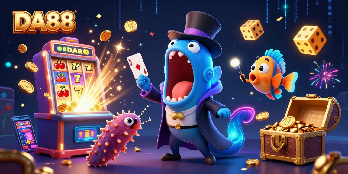 Engage in thrilling DA88 casino action with vibrant 3D characters and dynamic slot elements.