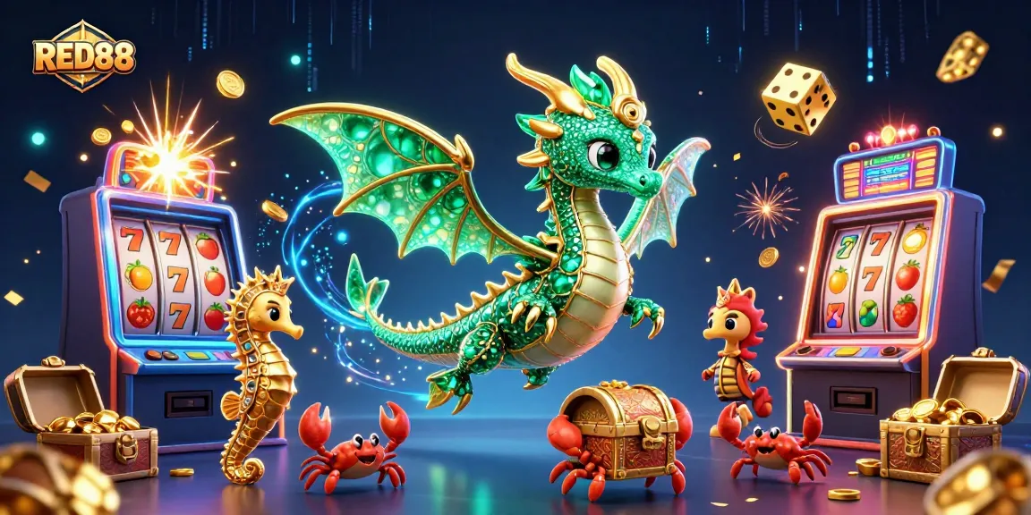Spin the reels of RED88 for epic jackpot wins amidst a sea of vibrant gaming elements.