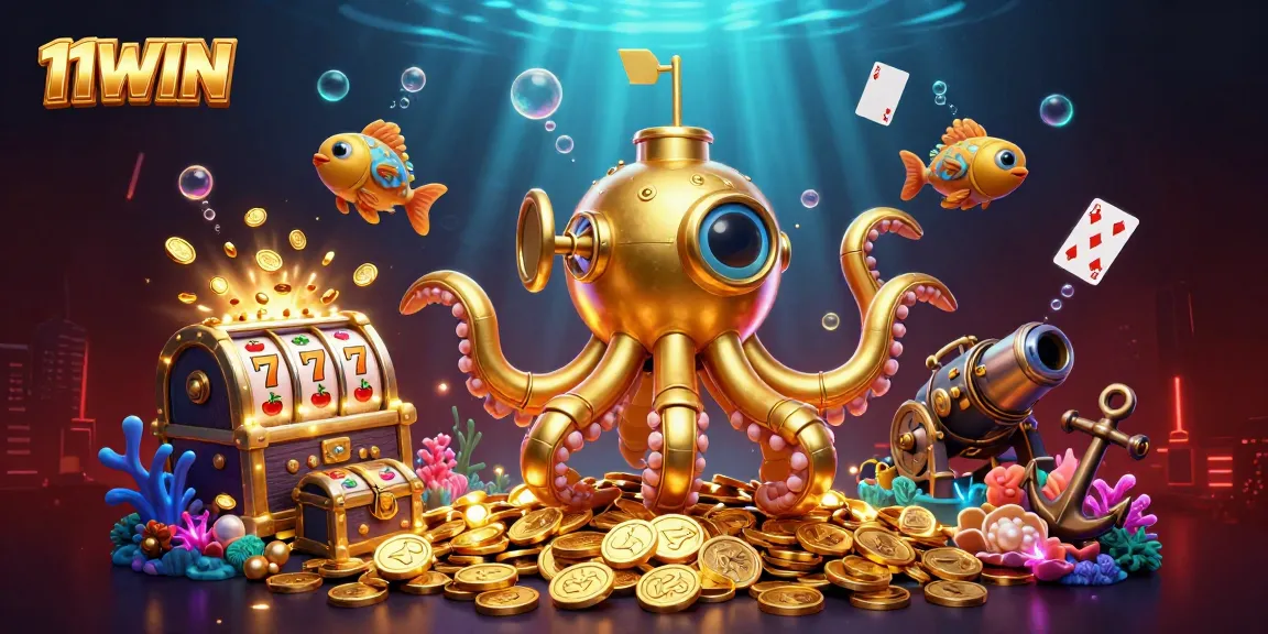 Engage with thrilling games at 11WIN, featuring vibrant slots and dynamic underwater treasures.